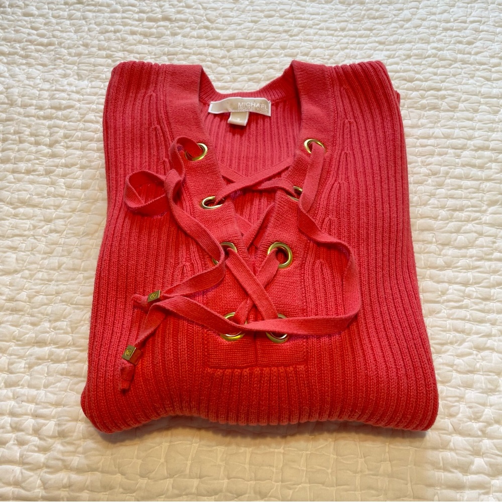 Michael Kors Knit Lace-Up Sweater